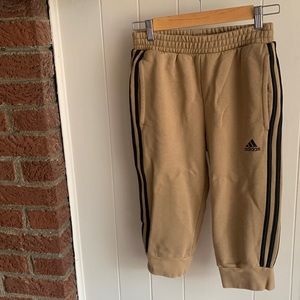 Adidas fleece lined cropped joggers